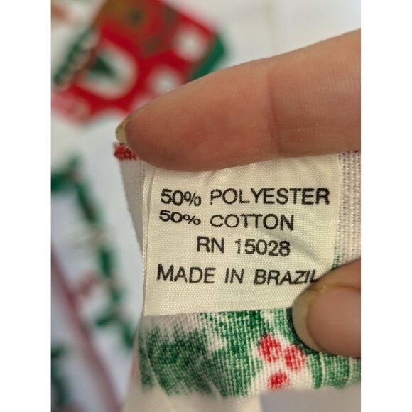 Vintage Christmas Table Napkins Set Of 4  17" x 17"  Holiday Cheer Retro Décor F - Picture 8 of 8